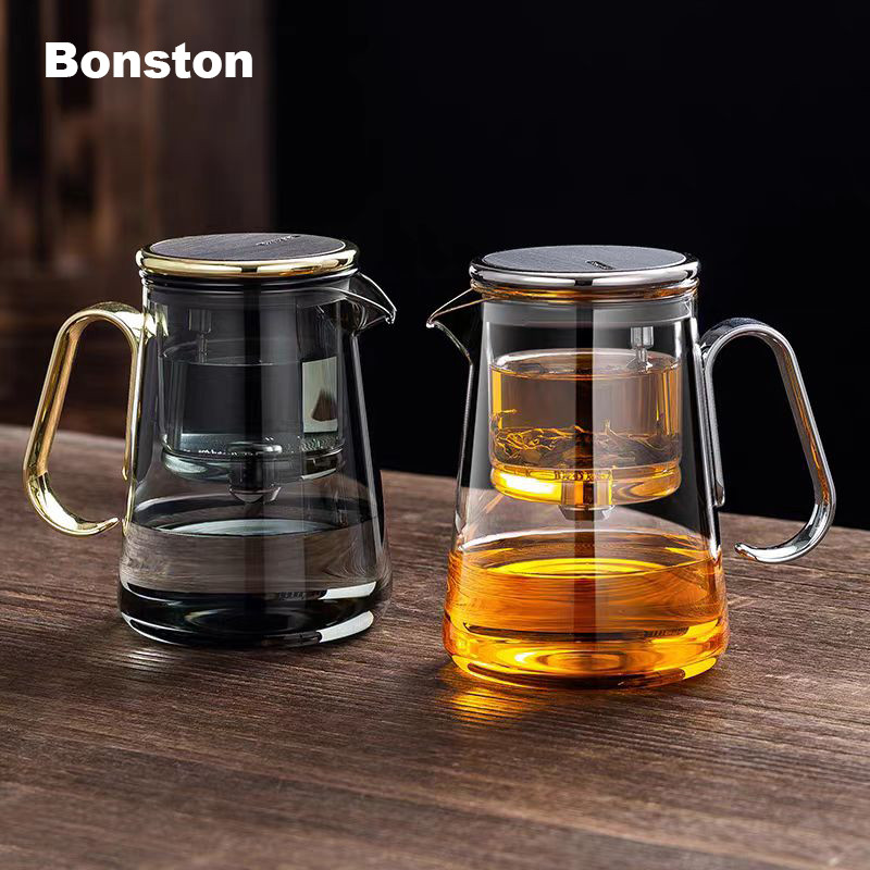Bonston-กาน้ําชาแบบบูรณาการพร้อมตัวกรองแก้ว, เครื่องชงชา, เครื่องชงชาแบบสวิตช์แม่เหล็ก, 700ml (23.67oz)