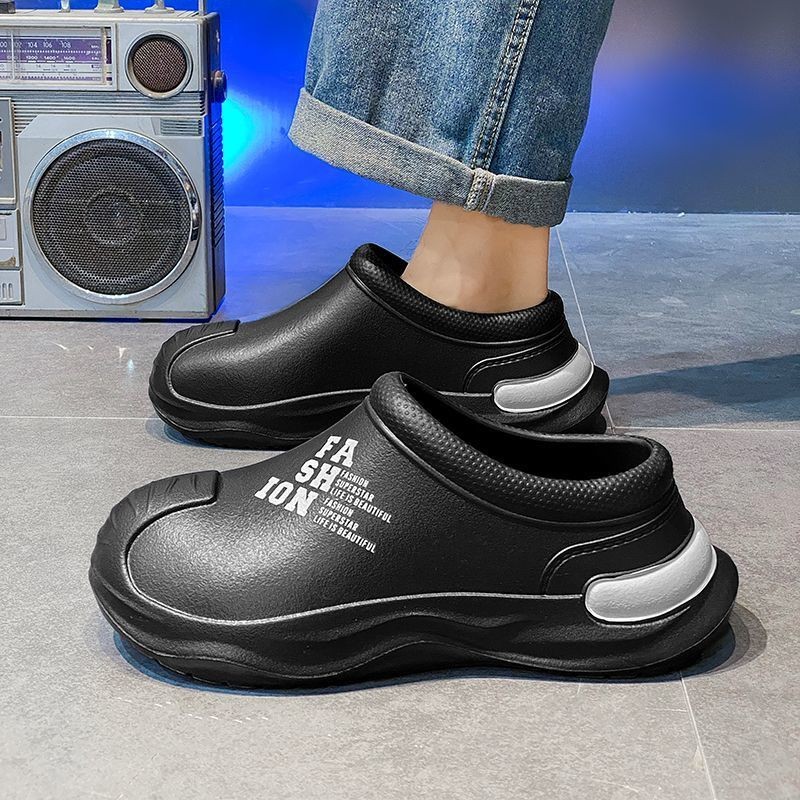 คุณภาพสูงรองเท้าเชฟผู้ชายสามหลักฐานevaหนาsoled Slip-Onรองเท้าแตะกันลื่นสวมใส่-
