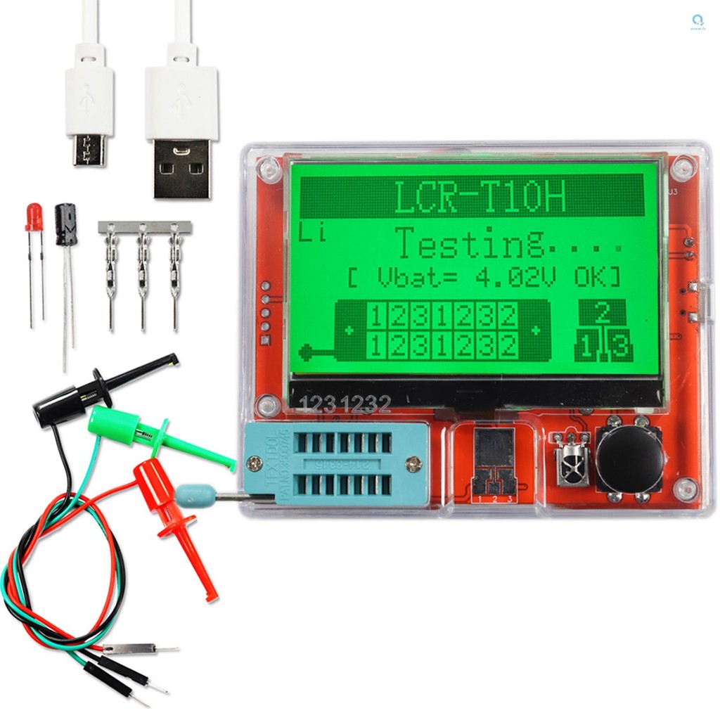 Lcr-t10h เครื่องวัดทรานซิสเตอร์ Multi-Function Capacitance Resistance Tester หน้าจอขนาดใหญ่กราฟิกจอแสดงผลเครื่องวัดทรานซิสเตอร์สําหรับไดโอดตัวเก็บประจุความต้านทานทรานซิสเตอร์