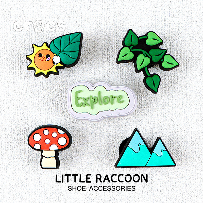 Crocs Jibbitz Green plant series รองเท้าหัวเข็มขัดดอกไม้อุดตันอุปกรณ์เสริมรองเท้า charm crocs รองเท้าแตะการ์ตูนน่ารักหัวเข็มขัดตกแต่ง