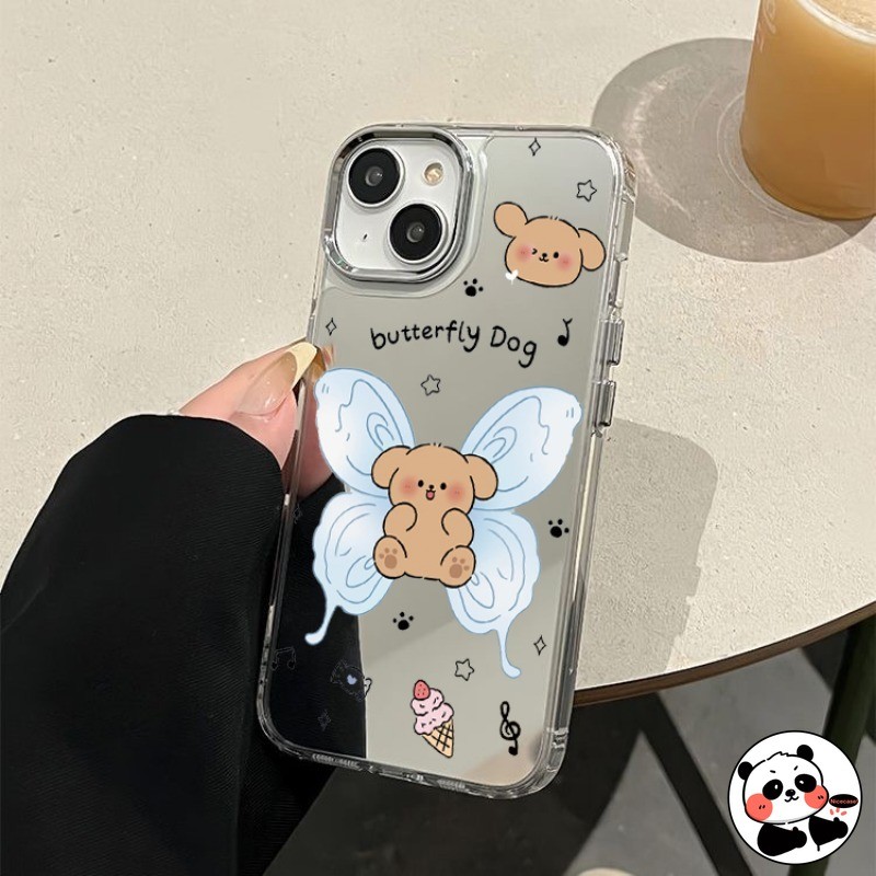 ผีเสื้อสุนัขกระจกเคสโทรศัพท์สําหรับredmi 14C 14R 13 13R 13C 12C 12R 11A 10A 10C 9A 9C NFC A3 4G A2 A