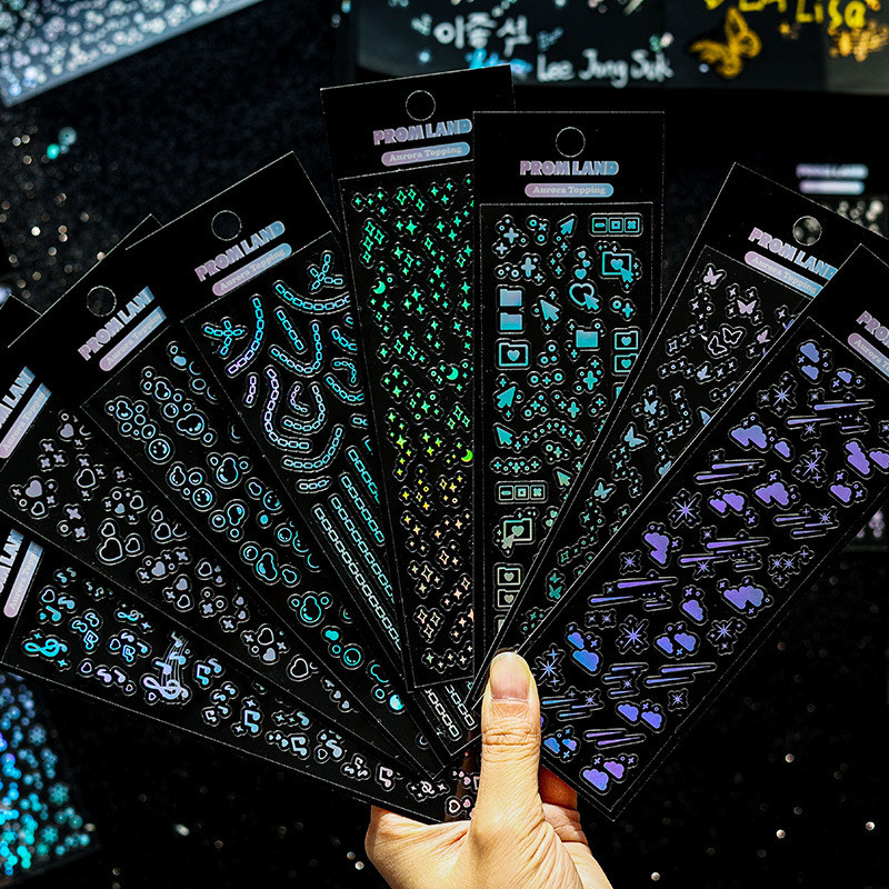 สติ๊กเกอร์เลเซอร์ Starry Spot Series พิมพ์ PET โปร่งใส รายละเอียดที่ชัดเจน Rich