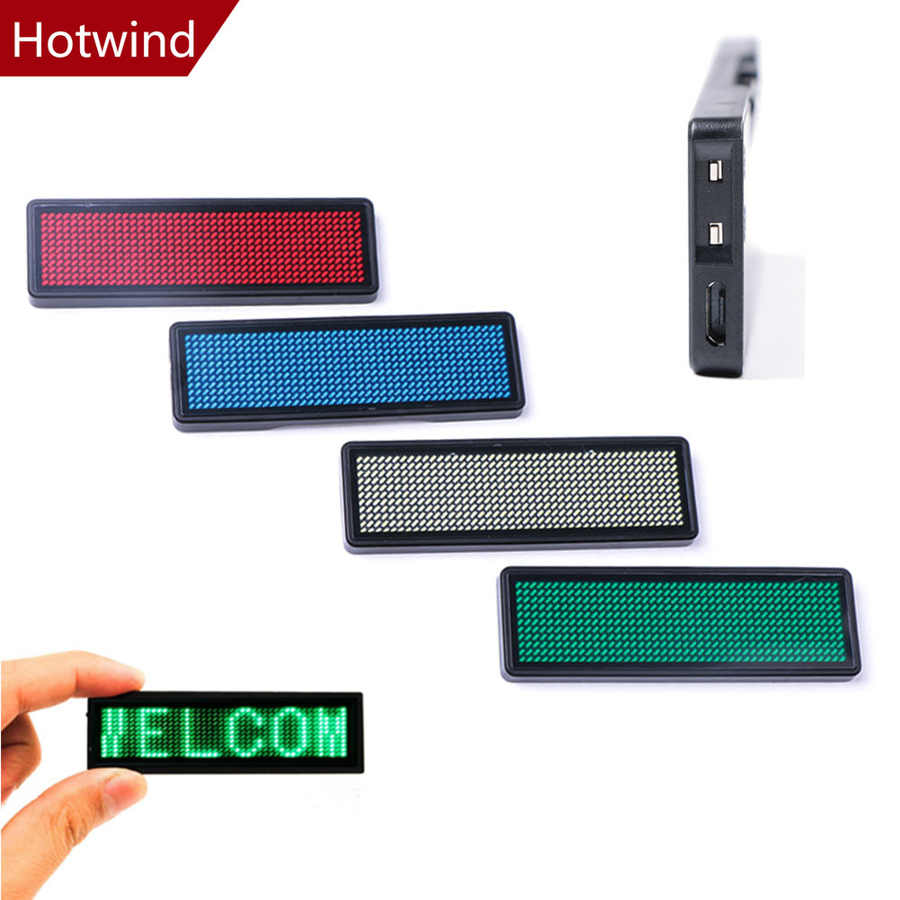 HWD Mini LED Digital Programmableableableable Scrolling ชื่อข้อความแท็กป้าย