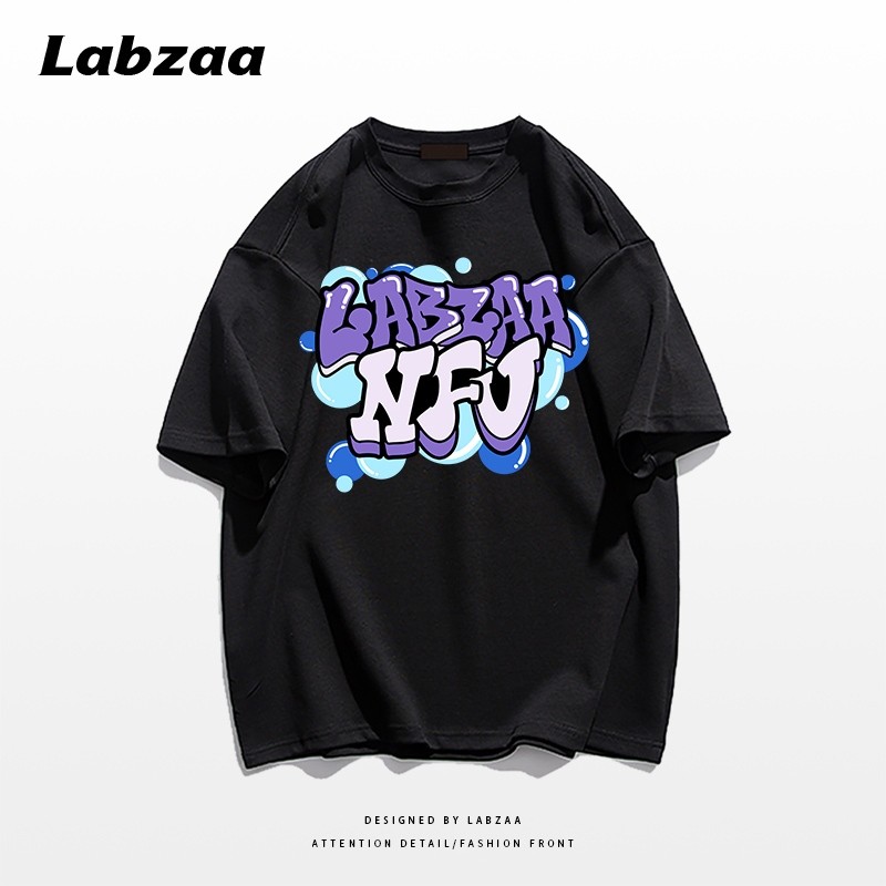 TOP สไตล์สตรีท เสื้อยืด oversize “LABZAA NFV”ผ้าคุณภาพสูง  ยืดหยุ่น ไม่ต้องรีด unisex