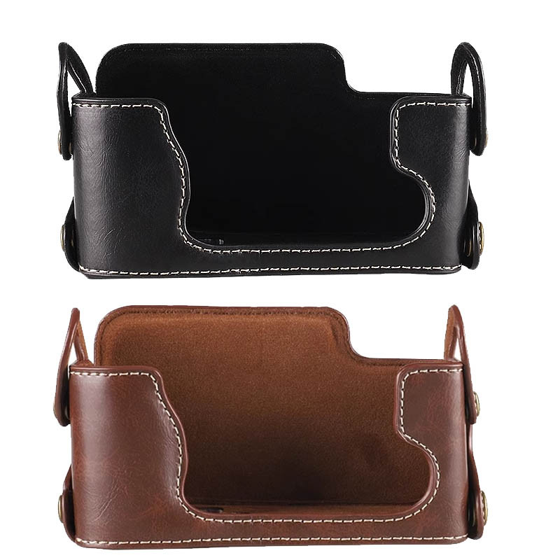 กระเป๋ากล้องหนัง PU ครึ่งเคสสําหรับ Fujifilm XE2 XE1