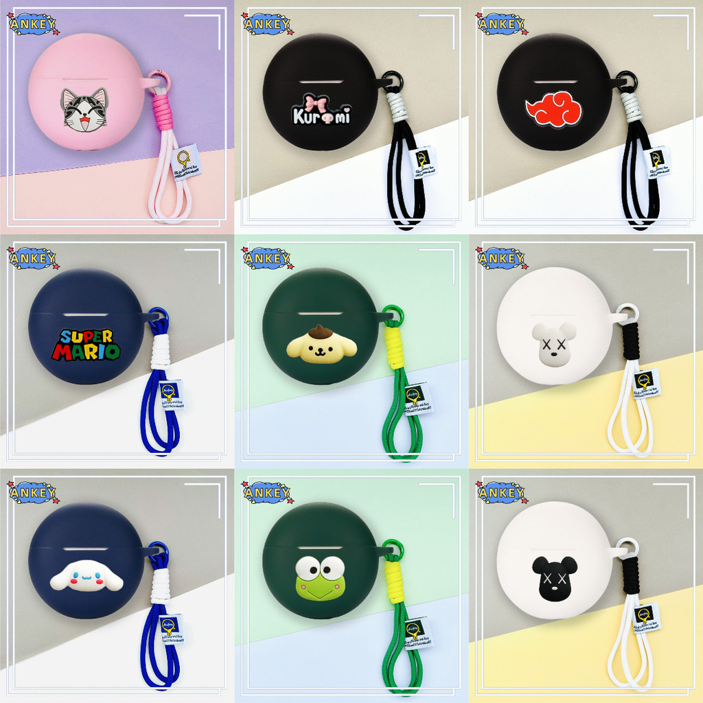 For Honor Choice Earbuds X7e Earphone Silicone Case Cartoon Cat Earbuds Waterproof Shockproof Soft P