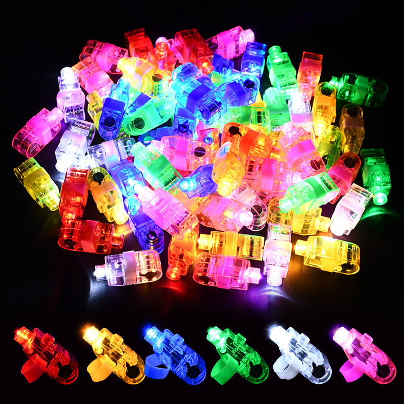 20/50pcs ไฟ LED นิ้วเลเซอร์แหวนนิ้ว Fingerlights Glow Finger Light เด็กวันเกิด Party Favors Christmas Carnival Luminous Props Party Favors