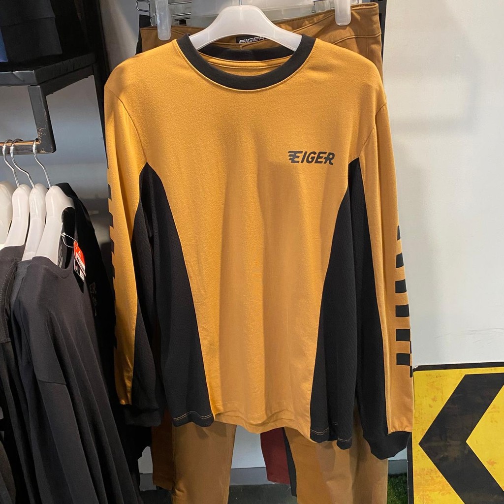 EIGER 1989 MENS LONG-SLEEVED RIDING DAYTOUR LS T-SHIRT - สีน้ําตาล