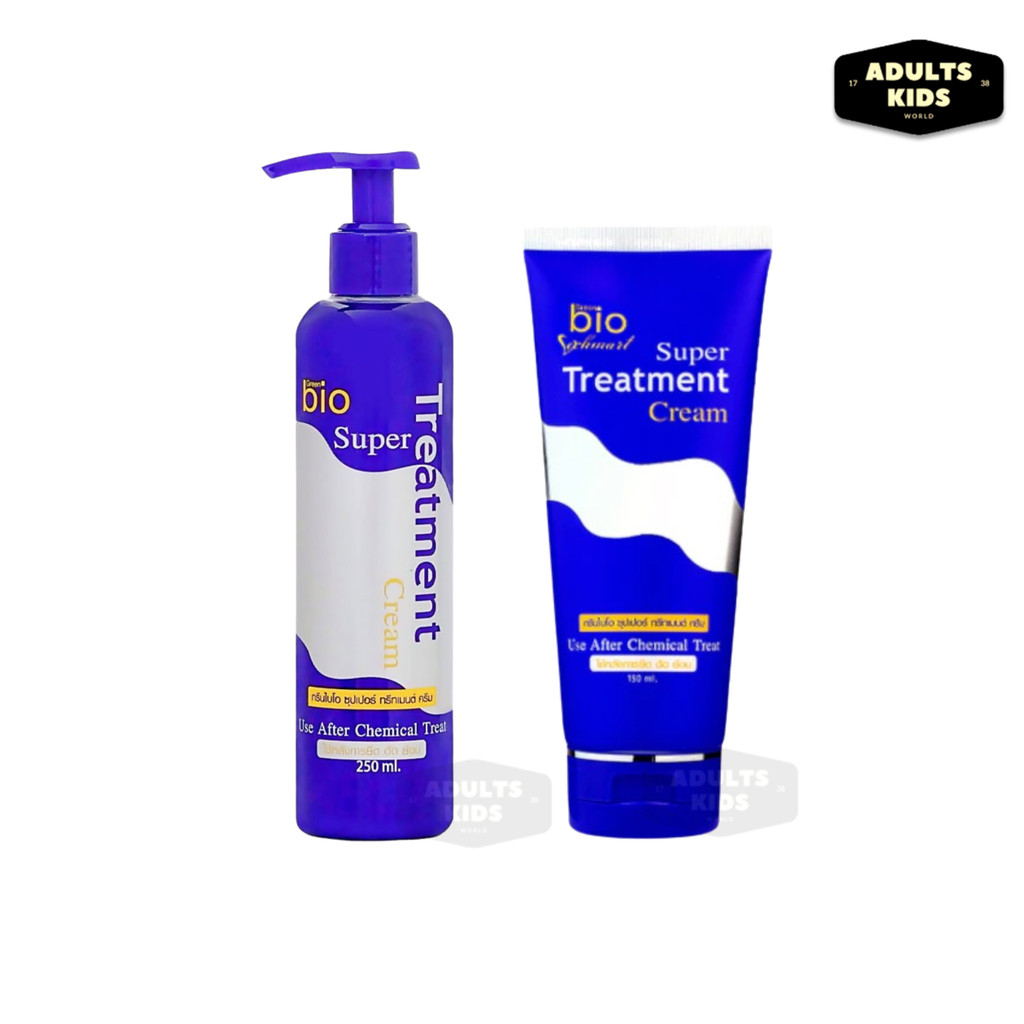 ลดเพิ่ม 30% 🔥 ไบโอทรีทเม้น Bio treatment Green Bio Super Treatment Cream  ทรีทเมนท์ดูแลเส้นผม. 250 ml.
