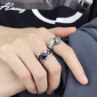 COD💖แหวนเฉพาะกลุ่ม Dark,แหวนนิ้วชี้ Unisex Fashion Light Luxury,แหวนเปิดดาวไม่สม่ำเสมอ-Lune
