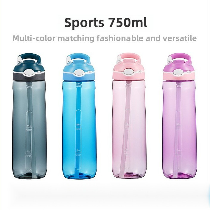 750mlContigo ขวดน้ําสปอร์ตสไตล์เดียวกันพร้อมหลอด - วัสดุ BPA Free Tritan คุณภาพสูง