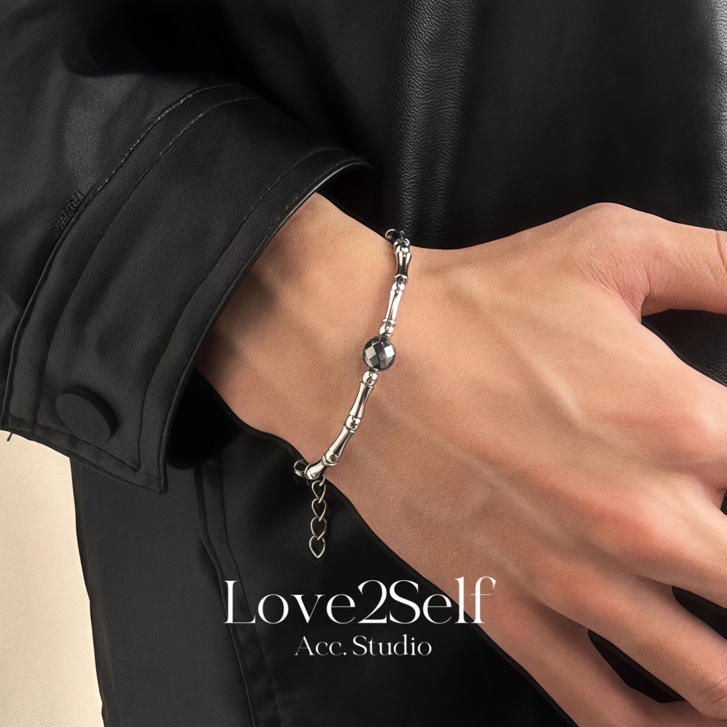 Love2Self S035 สแตนเลสสตีลกําไลข้อมือ 6 มม.สําหรับผู้หญิงและผู้ชายของขวัญ Non Tarnish สร้อยข้อมือคู่กําไลข้อมือ