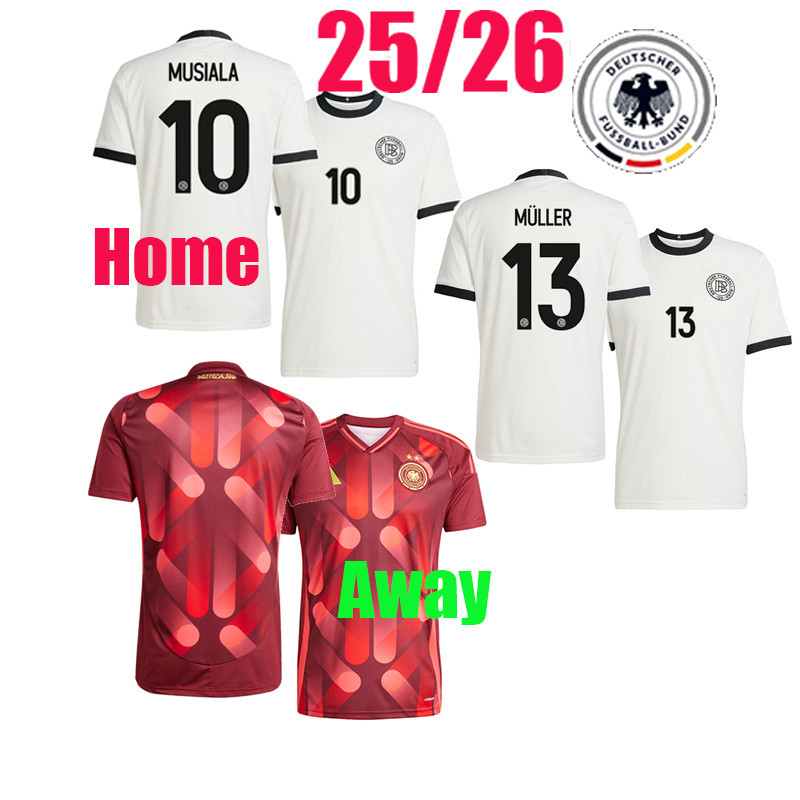 เสื้อยืดทีมเยอรมัน DFB แบบบ้าน ขนาด S-XXL ฉลองครบรอบ 125 ปี พร้อมลายเซ็น Kimich, Sane, Muller, Musia