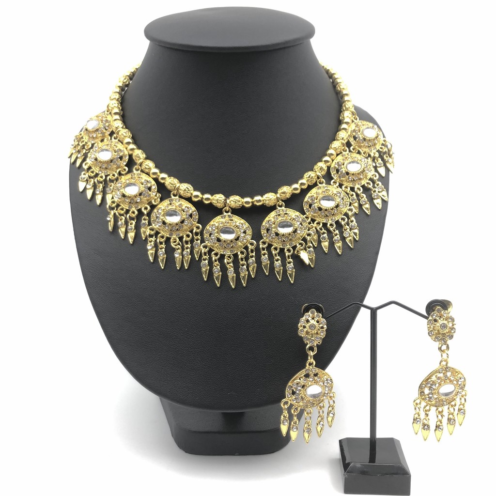 Vintage jewelry ชุดไทยซ็ตโบราณสร้อยชุดต่างหูเพื่อนเจ้าสาวสร้อยคอล้านนาสร้อยคอเจ้านางเครื่องประดับคอ
