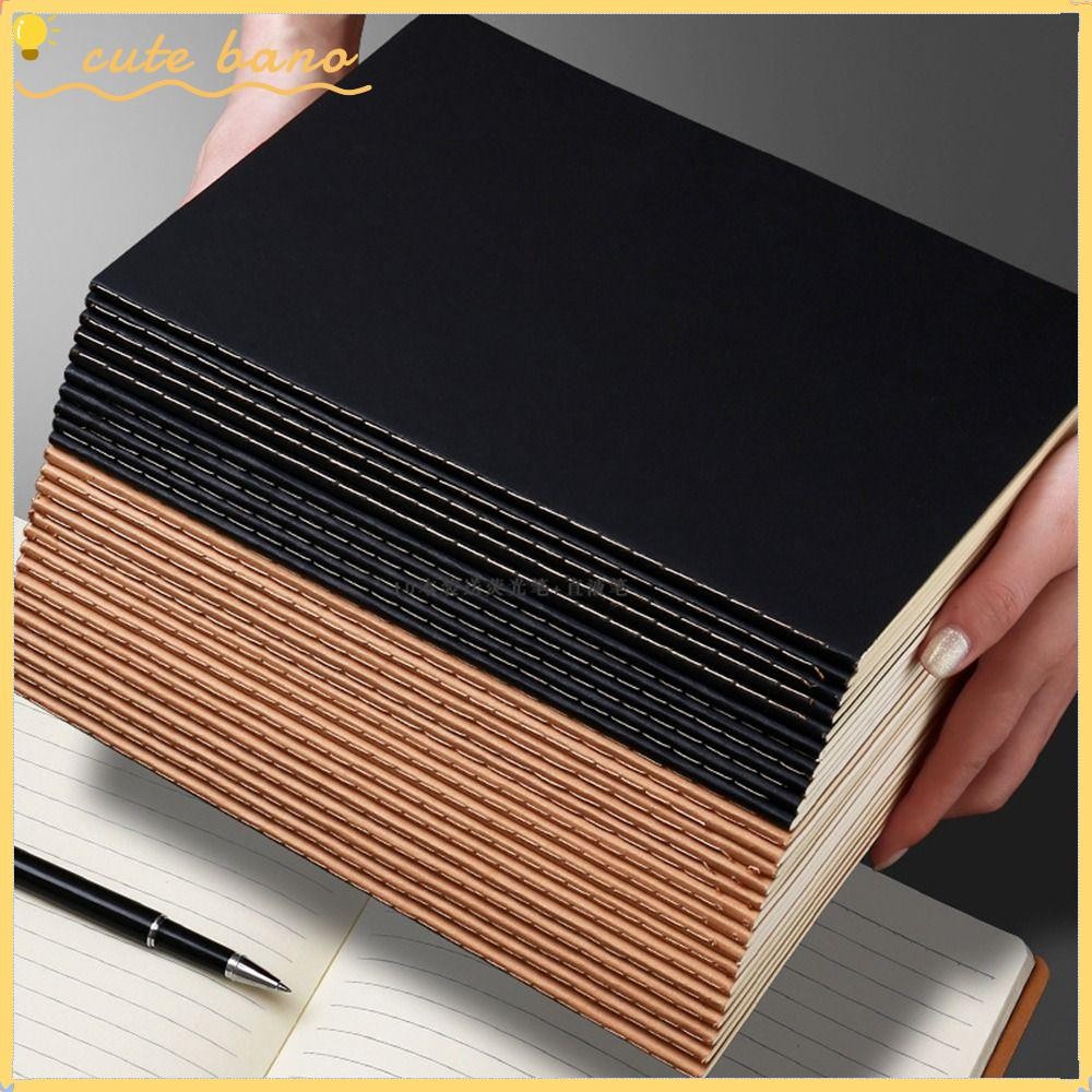 Bano1 Notebook, A4/A5/B5 Kraft Cover Diary Book, Portable Grid/Lined/Blank Planner Notebook School
