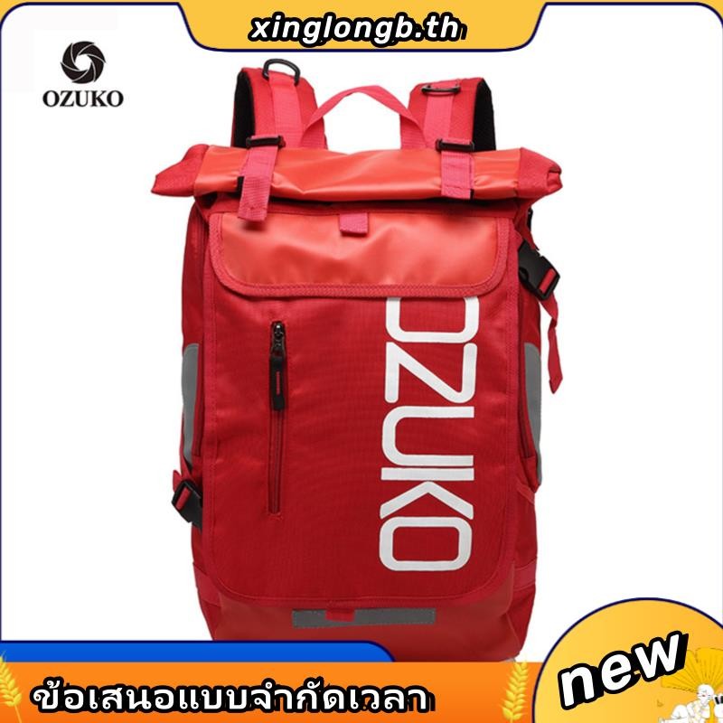 OZUKO Fashion Men Laptop Travel Backpack Waterproof College Student Schoolbag for Teenager