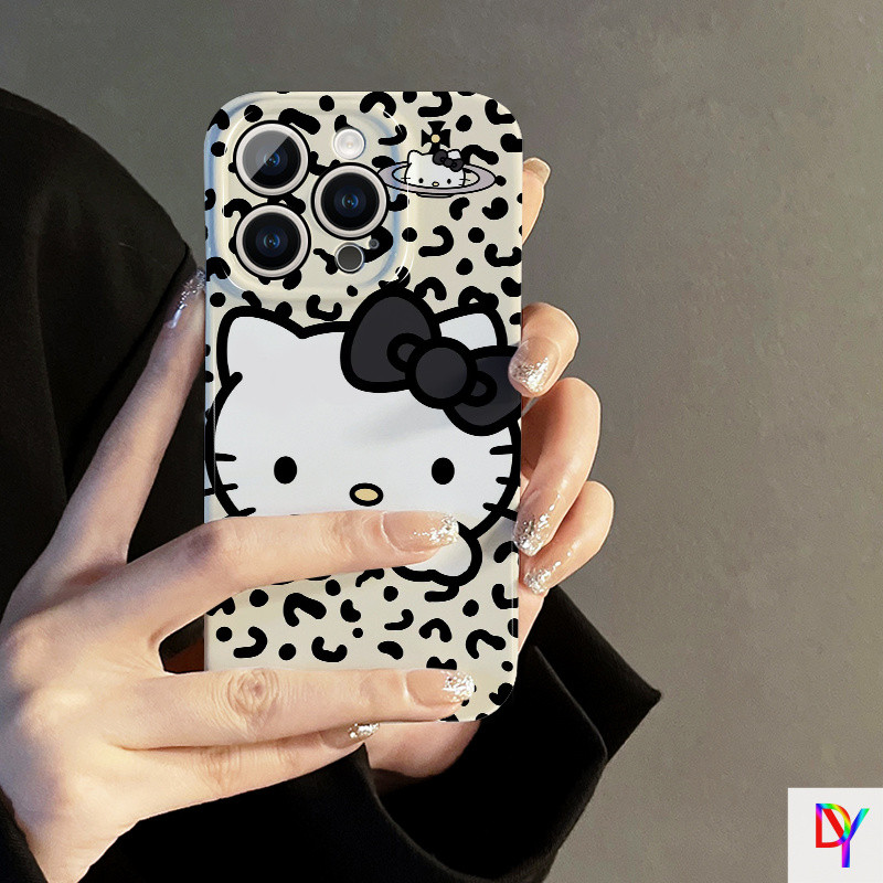 เสือดาวพิมพ์ Kt Cat Apple 16 Pro Max เคสโทรศัพท์ iPhone 15 ฟิล์ม 14 Plus Hard Case 13 Pro Max Fairy 12 Princess 11 Pro Max 7/8 Plus Xs Max Hard Case