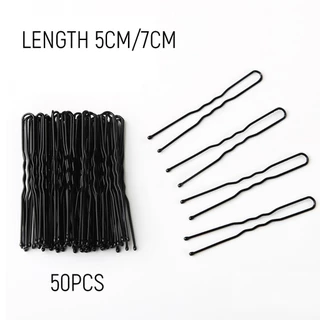 ARVE 50Pcs กิ๊บตัวยู U กิ๊บดำ ปลอดภัย กิ๊บพิธีการ เครื่องมือจัดแต่งทรงผม Hairpin
