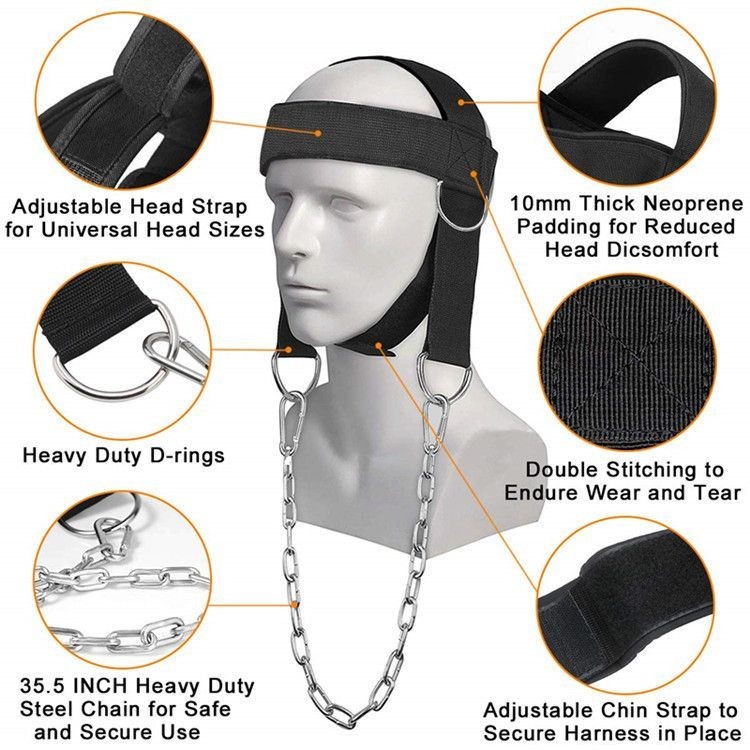 Home Head Neck Barbell Iron Chain Band Headgear เทรนเนอร์กล้ามเนื้อไหล่คอ Weight-bearing Strength Tr