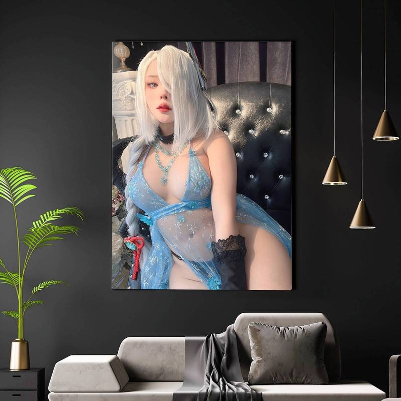 ฉากคอสเพลย์ Lunar Eclipse ไม่มีกรอบ Dark Mystique Canvas Home Decor Poster