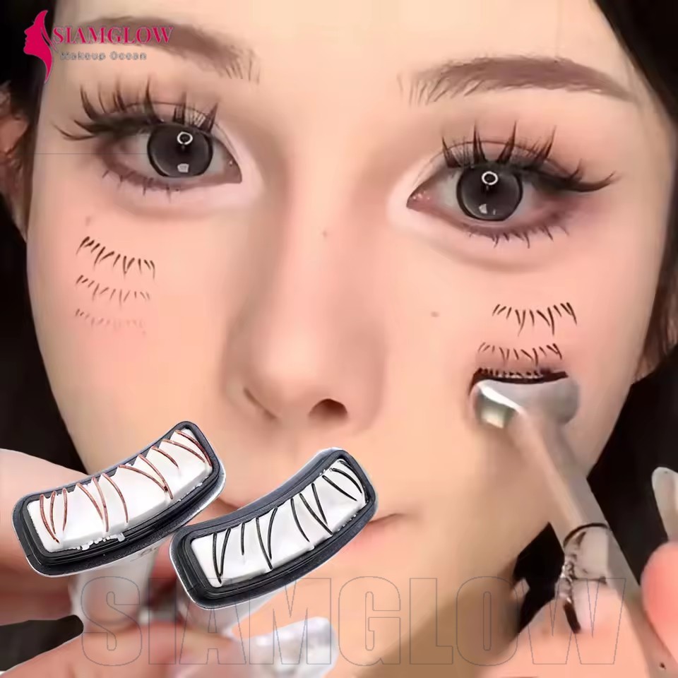 2 in 1 Double-ended Lower Eyelash Stamp - อุปกรณ์ช่วยขนตา - เครื่องมือแต่งหน้าจําลอง - DIY กันน้ํา Eye Liner เครื่องสําอาง - อายไลเนอร์ซีลขนตาปลอม