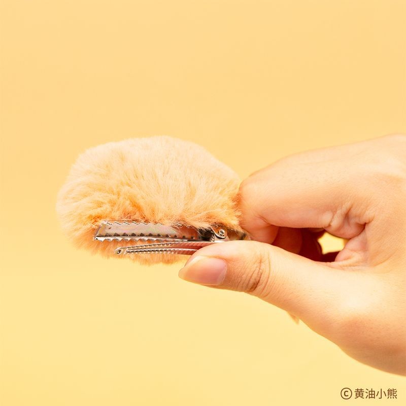 LLG777ความยืดหยุ่นปานกลาง ยางรัดผมผ้าขนฟู Butterbear คลิปผม อุปกรณ์เสริมผมน่ารัก ปิ่นปักผม✨ - รูปที่ 6