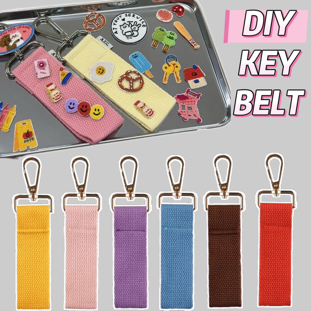 Candy Color Farbic พวงกุญแจ DIY ปักแพทช์จี้กระเป๋านักเรียน Anti-loss แขวนอุปกรณ์เสริม