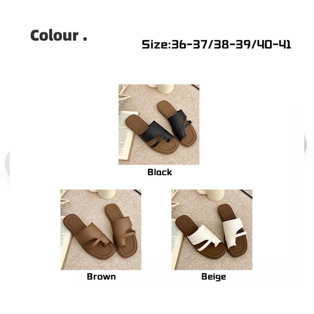 Blliss Flip Flops, รองเท้าแตะแบบสวม PU, รองเท้าชายหาดฤดูร้อนย้อนยุคผู้หญิง