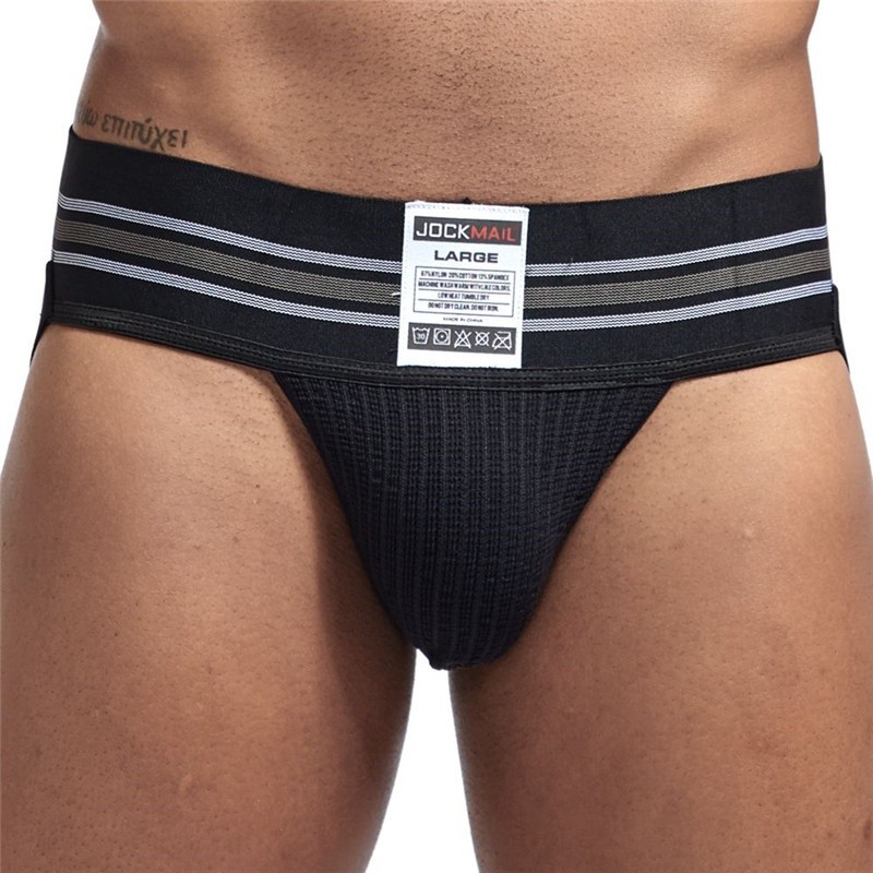 JOCKMAIL ชุดชั้นในชาย Cotton Thongs และ G Strings Soft Jockstrap