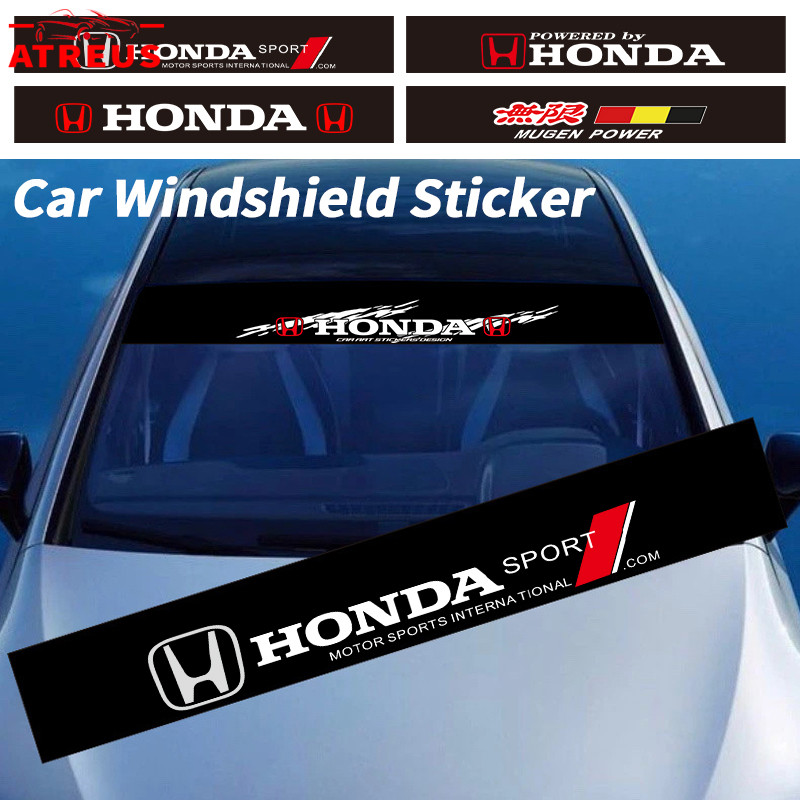 Honda สติ๊กเกอร์ ติดรถ สติ๊กเกอร์บังแดด สติกเกอร์รูปลอก กันน้ํา สําหรับติดตกแต่งกระจกหน้ารถยนต์ บังแ