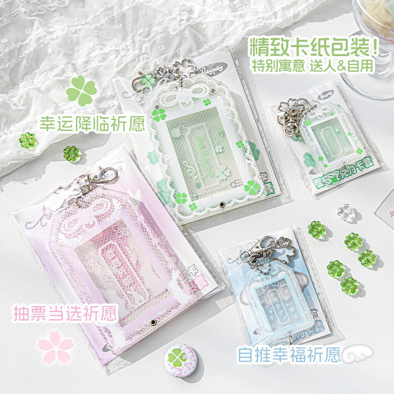 ไดลี่|Yushou ผู้ถือบัตรอะคริลิคมูลค่าสูงใส Lucky กล่องเก็บสวดมนต์ 10 ซม.กล่องเก็บภาพ DIY เขย่า Happy Card Holder