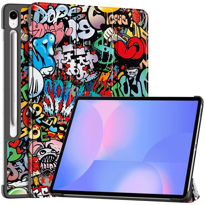 เคสแบบพับน่ารักสําหรับ Samsung Galaxy Tab S10 FE+ SM-X620 X620N X626 X626B cover หนัง PU ฝาครอบป้องกัน GalaxyTab S10FE Plus 13.1 นิ้วผู้ถือขาตั้ง
