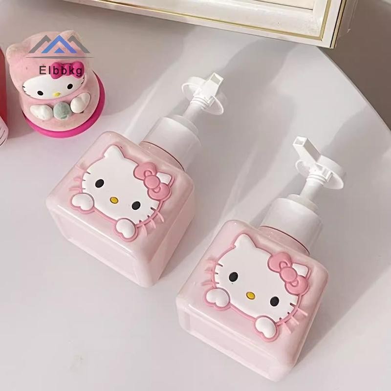 EIbbkg Sanrio น่ารักขวดเปล่าอะนิเมะ Hello Kitty ขวดความจุขนาดใหญ่โลชั่นรีฟิลขวดสบู่มือแชมพูเจลอาบน้ําขวดลดราคา