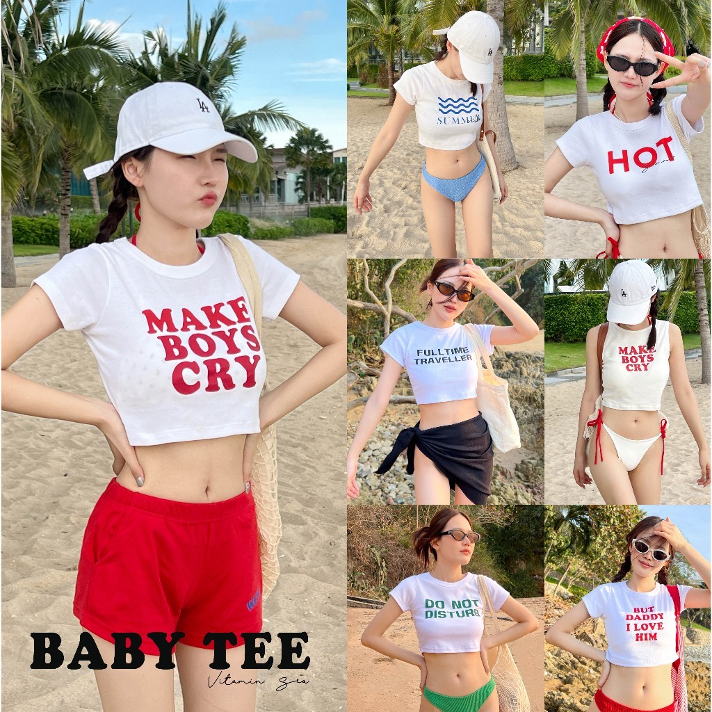 (ของพร้อมส่ง ส่งใน 24 ชั่วโมง)BOOM Shopee CROP SUMMER COLLECTION