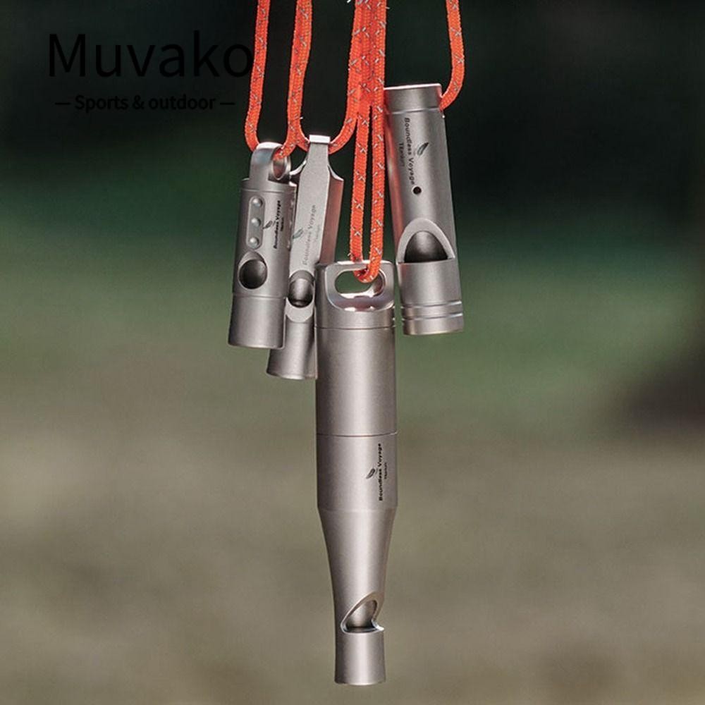 MUVAKO นกหวีดน้ําหนักเบา Loud, แบบพกพามินิกันน้ําไทเทเนียมนกหวีด, Multistyles ฉุกเฉิน Exploring อุปกรณ์เสริมกลางแจ้ง EDC เครื่องมือ