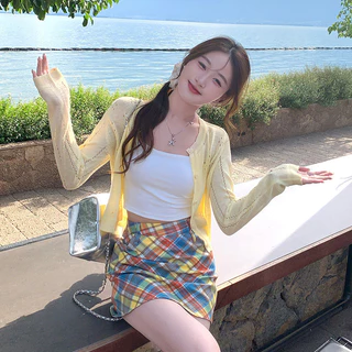 เสื้อคาร์ดิแกนถักสีเทาผู้หญิงสไตล์ใหม่แฟชั่นลดอายุสั้นเสื้อแจ็คเก็ตขนาดเล็ก