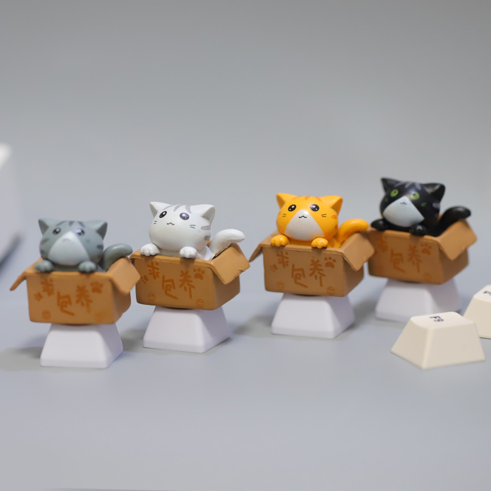 1 ชิ้นปรับแต่งคีย์บอร์ดของคุณพร้อมปุ่มกดแมวน่ารัก - แกน PBT Cherry MX Artisan อะนิเมะสีชมพู Kawaii ECS เปลี่ยนฝาครอบกุญแจ - รูปที่ 2