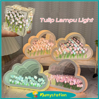 Mumystation Lampu Tulip LED Kubus 20 Bunga Handmade DIY