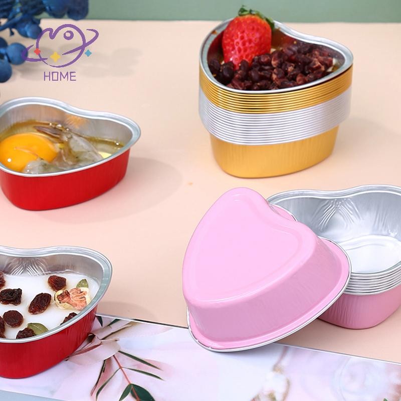 [mayhome] 10 ชิ้นอลูมิเนียมฟอยล์ Cupcake ถ้วย Non-Stick ฟอยล์เบเกอรี่ถ้วย 100ml พุดดิ้งถ้วยขนมหวาน Party งานแต่งงาน Party Supplies {TH}