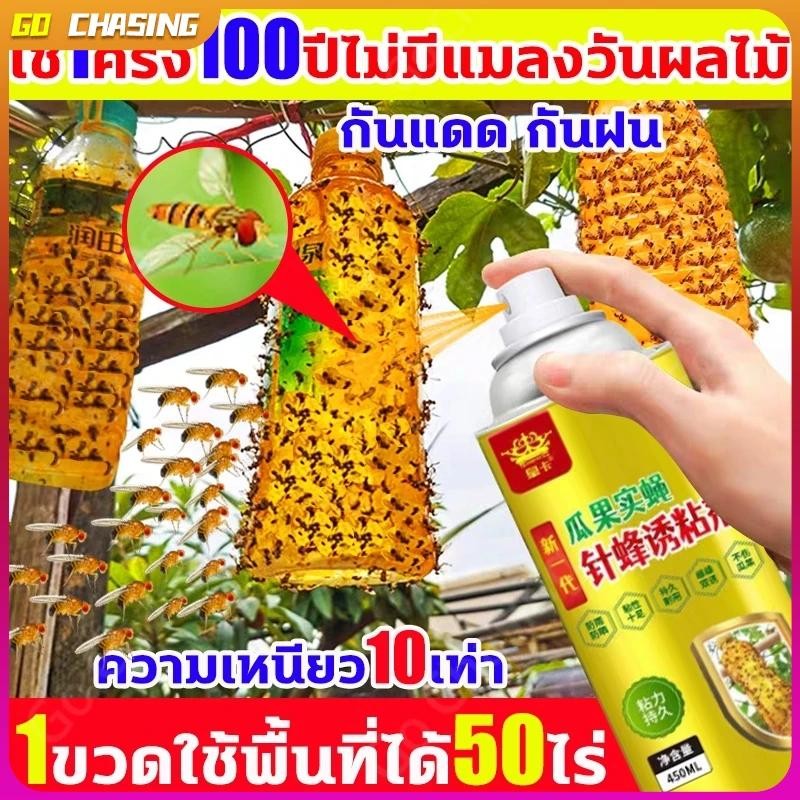 🐝 ใช้ 1 ครั้งดักฆ่าแมลงหวี่ได้ 100000 ตัว🐝 กาวดักแมลง ดักแมลงหวี่ สารล่อแมลงวันทอง 450ml เมทลยูจินอล ดักแมลงวันทอง
