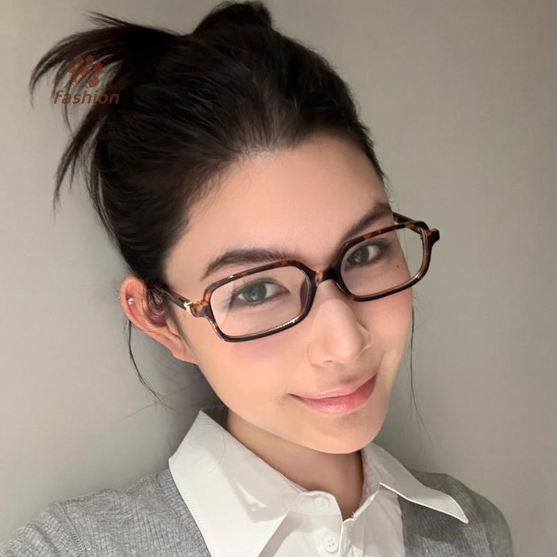 [แฟชั่น] Y2K Leopard Small Frame Glasses Women Retro Fashion Simple Vintage Glasses Decorative Anti-