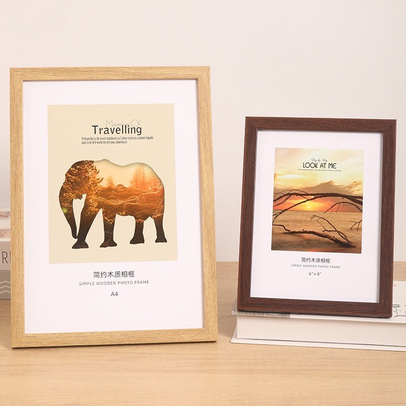 กรอบรูป A4 กรอบรูปมินิมอล 4x6 6x8 นิ้ว และ สีขาว สีดำ กรอบรูปไม้ กรอบรูปใส แต่งบ้าน การตกแต่งผนัง