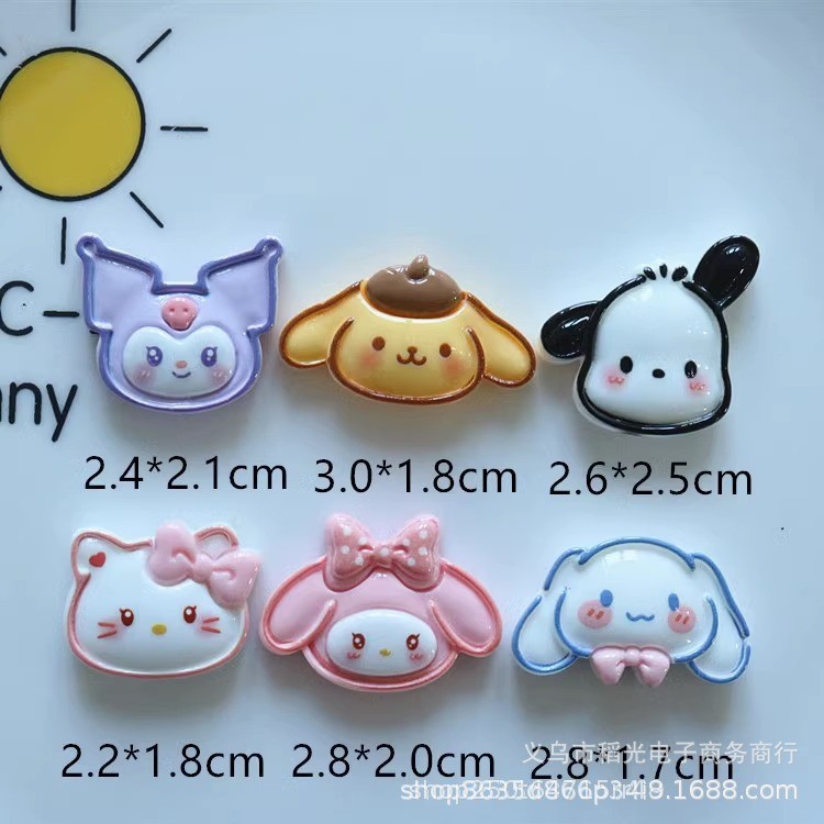 อุปกรณ์เสริมผมแบบใหม่อุปกรณ์เสริมเรซิน Sanrio เงากิ๊บติดผม DIY แฮนด์เมดกาวครีมเคสโทรศัพท์มือถือสติกเกอร์ติดตู้เย็น