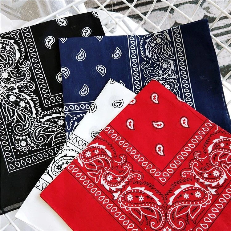 COZII ผ้าเช็ดหน้า ผ้าโพกหัววินเทจ ขนาด 55x55 cm ลายลูกน้ำ paisley ใช้โพกหัวผูกผมชิคๆ