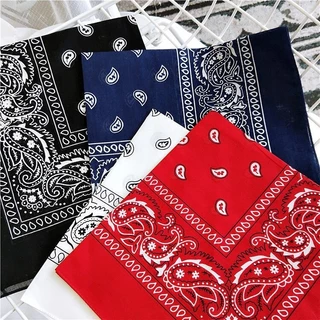 COZII ผ้าเช็ดหน้า ผ้าโพกหัววินเทจ ขนาด 55x55 cm ลายลูกน้ำ paisley ใช้โพกหัวผูกผมชิคๆ