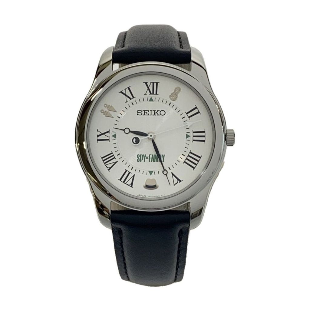 Seiko(K) นาฬิกาข้อมือ Seiko Mens X Spy Family Quartz Analog Leather Wht Blk 7N01-Hev0 ส่งตรงจากญี่ปุ