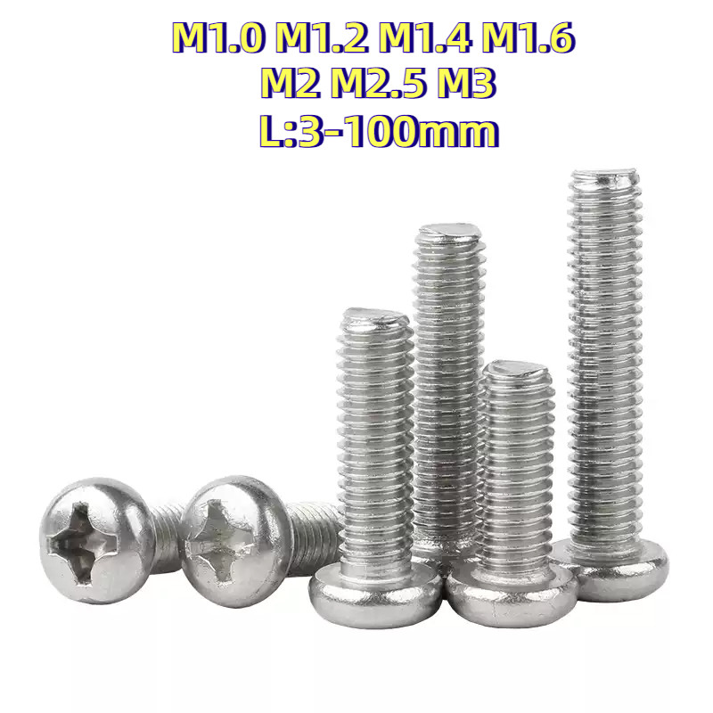 [FGH-X1] น็อต สกรู หัวกลม หัวแพน แฉก P+ สแตนเลส 304 เกลียวมิล หยาบ GB818 Pan Head Phillip Machine Sc