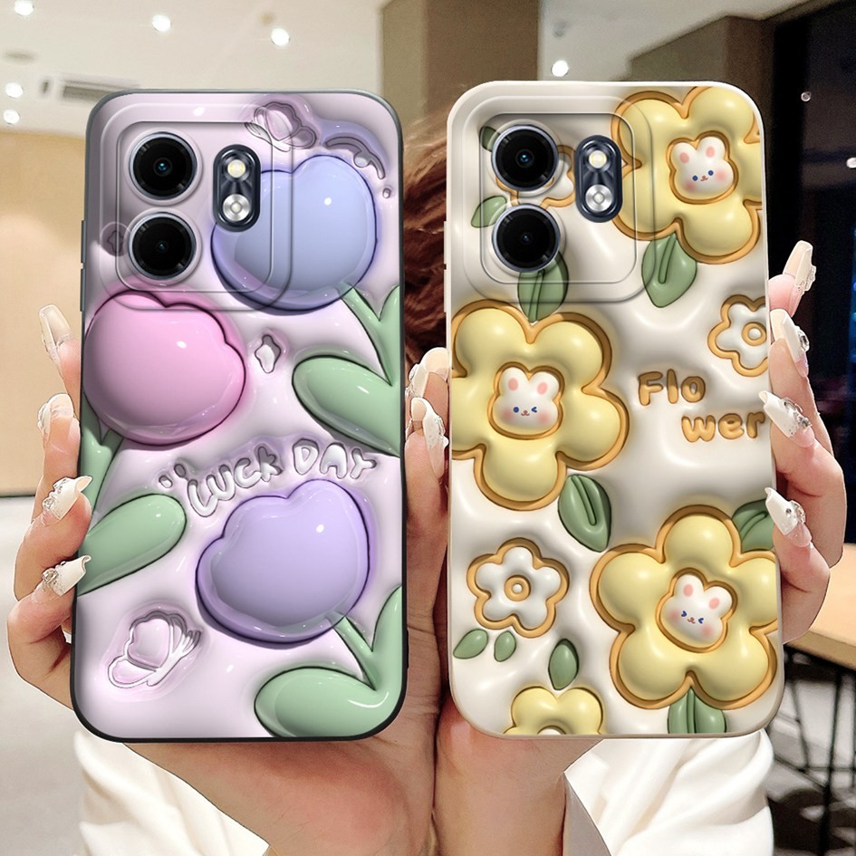 สําหรับ Infinix Smart 9 X6532 ปลอกสีสัน Tulip ดอกไม้ซิลิโคนเหลวนุ่ม TPU ฝาครอบป้องกันสําหรับ Infinix Smart9 2024 กรณี