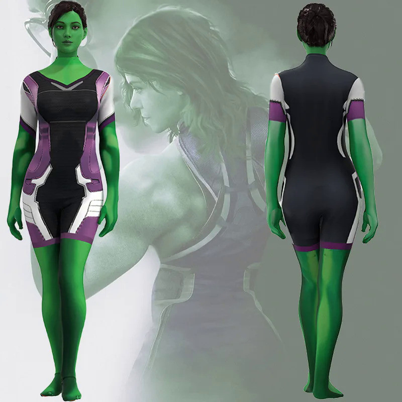 Marvel She Hulk Costume Women Cosplay Jumpsuit Sexy Female Superhero Costume Zentai Suit Bodysuit fo