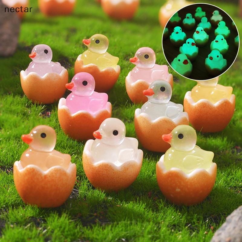 Tar Mini Luminous ไข่เป็ดเครื่องประดับ Miniature Fairy Garden อุปกรณ์เสริมตุ๊กตาน่ารักตัวเลขตกแต่งบ้าน N